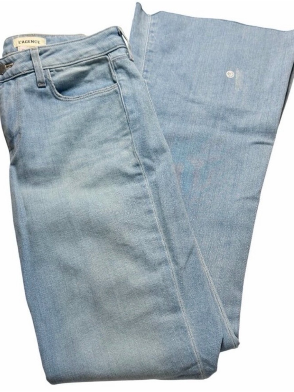 L’AGENCE High-Rise Micro Bootcut Jeans Blue Cloud Light Wash Size 26 - Picture 15 of 15